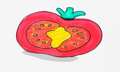 8一12岁孩子画画步骤 简单小学生彩色简笔画西红柿怎么画