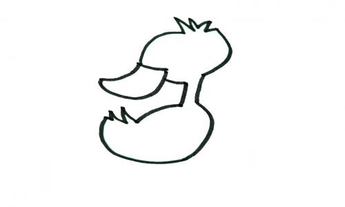 简单漂亮动物简笔画小鸭子的步骤图片