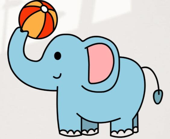 大象简笔画3-6岁,大象简笔画卡通