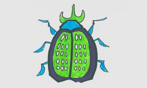1一9岁小朋友手绘画图片 漂亮彩色简笔画甲壳虫怎么画