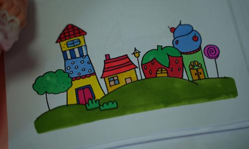 一二年级儿童学画步骤 好看简笔画小城的画法