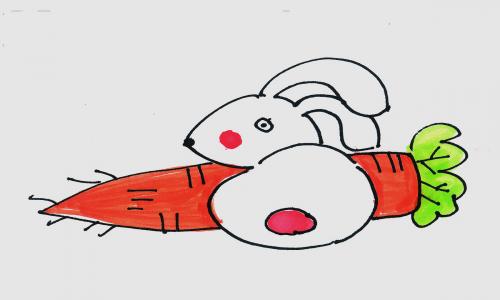 4～6岁儿童画详细步骤 创意彩色简笔画兔子的画法