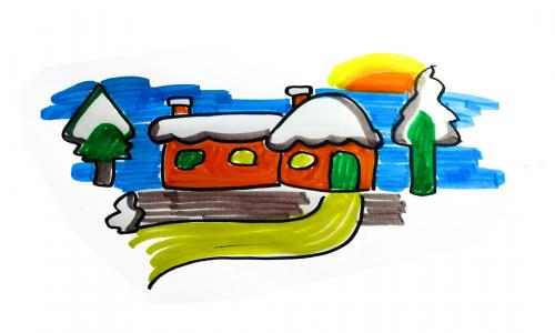 9岁美术步骤 实用彩色简笔画房子怎么画