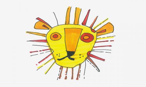 五年级美术画入门 实用彩色简笔画狮子怎么画