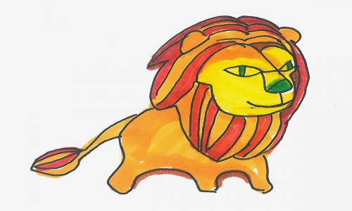 3到5岁画画过程 一步一步彩色简笔画狮子怎么画