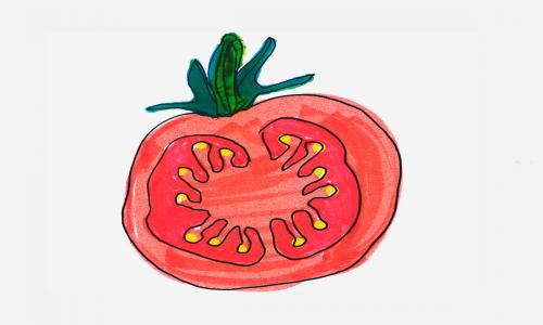 二年级手绘画图解大全 超萌简笔画西红柿怎么画