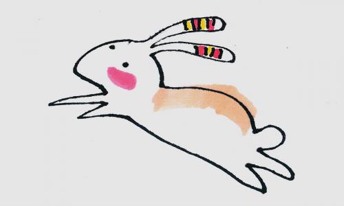 5—8岁孩子儿童画过程第一名 简单漂亮入门儿童画小白兔怎么画