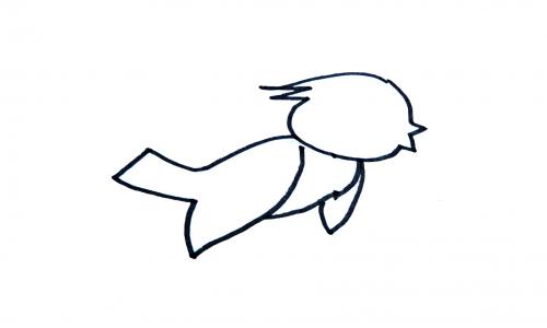 可爱卡通小鸟简笔画画法图片步骤