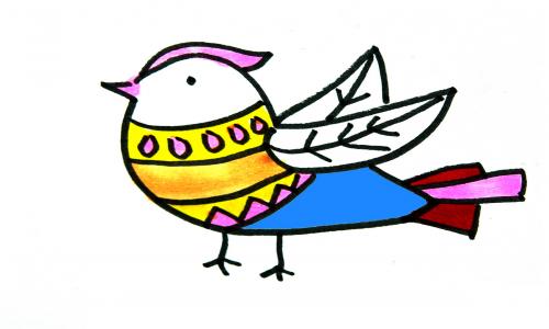 10岁绘画 简单彩色简笔画小鸟的画法