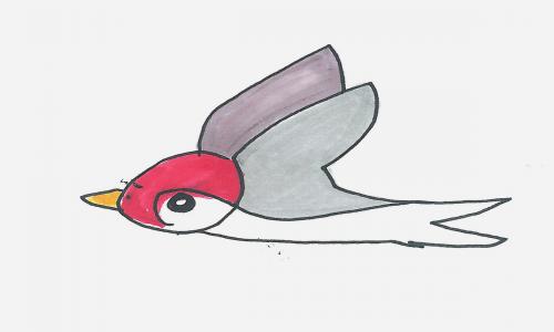 5岁简笔画教程 有颜色小小燕子怎么画最简单