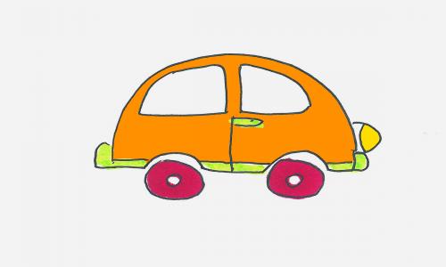 儿童涂色简笔画 简笔画动画教程之汽车的绘画分解步骤