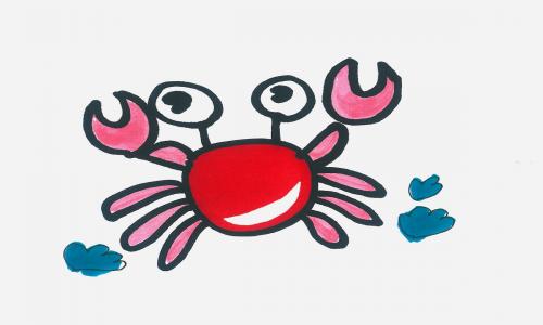 8一9岁幼儿美术大全 超萌图画简笔画螃蟹的画法