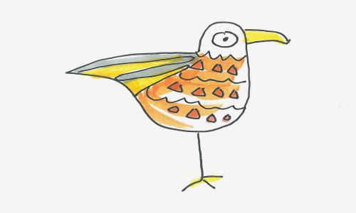 8一9岁绘画详细过程 超简单彩色儿童画海鸥怎么画